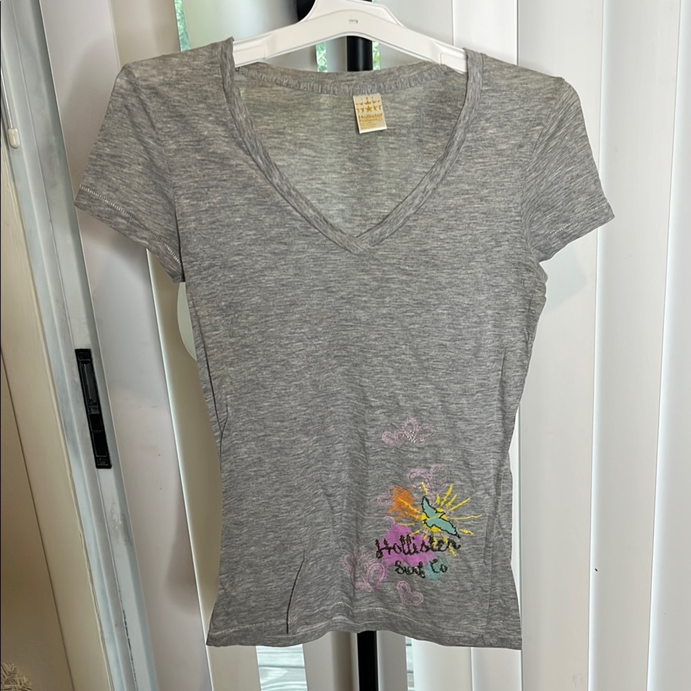 Hollister Gray Fitted Short Sleeve T-Shirt